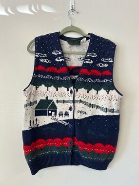 Vintage Fair Isle Knit Vest Sweater - Classic Cabin Pattern